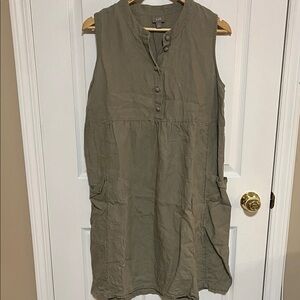 J Jill Khaki Linen M Pocket Dreas